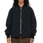 Stussy Women's Eight Ball Black Quilted Liner Nylon Jacket