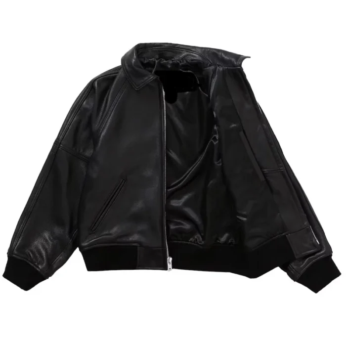 Supreme AW19 Martin Wong Black 8 Ball Men's Real Leather Jacket
