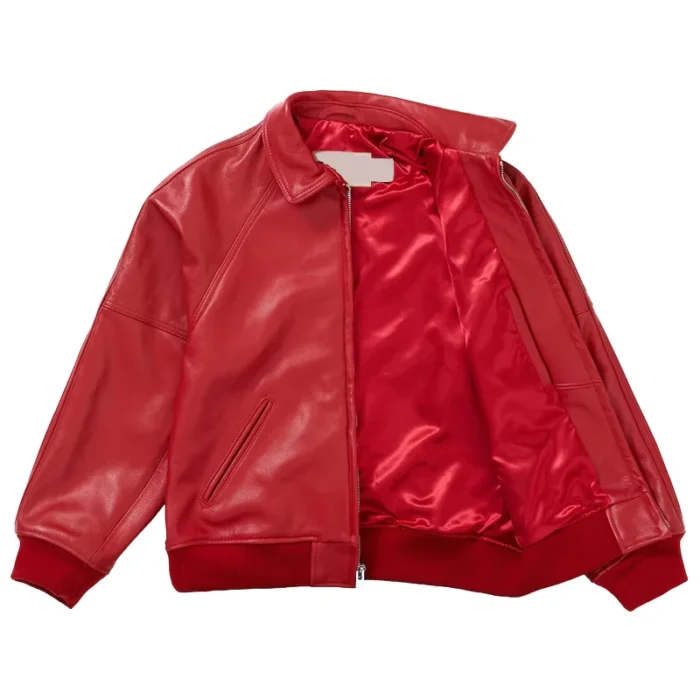 Supreme AW19 Martin Wong Red Eight Ball Men's Genuine Leather Jacket