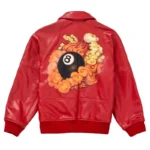 Supreme AW19 Martin Wong Red Eight Ball Men's Real Leather Jacket