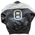 The Original 8 Ball Men's Black & White Bomber Leather Jacket