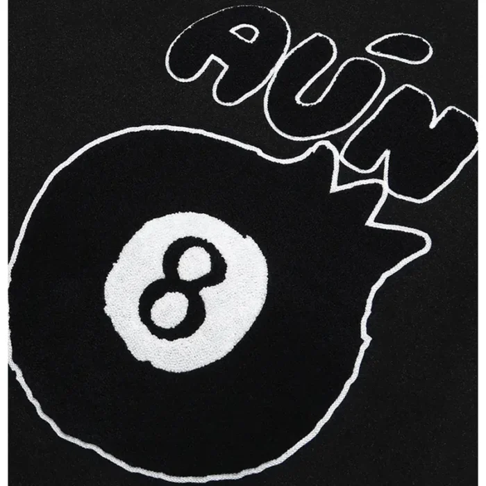 Timcomix Men's 8 Ball Black & White Varsity Leather Jacket