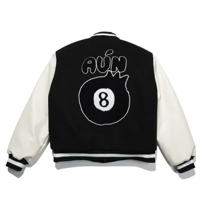 Timcomix Men's Eight Ball Black Varsity Leather Jacket