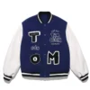 Timcomix Men's Eight Ball Blue Varsity Real Leather Jacket