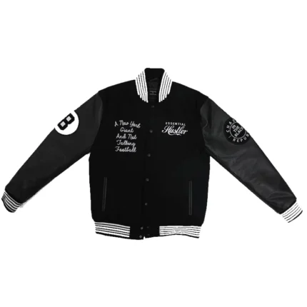 Women's 8 Ball Essential Hustler’s Black Varsity Wool with Leather Jacket