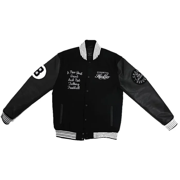 Women's 8 Ball Essential Hustler’s Black Varsity Wool with Leather Jacket