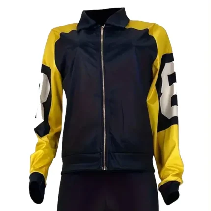 Women's 8 Ball Salt N Pepa 90s Rap Hip Hop Black and Yellow Bomber Polyester Jacket