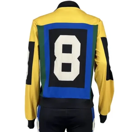 Women's 8 Ball Salt N Pepa 90s Rap Hip Hop Blue and Yellow Bomber Polyester Jacket