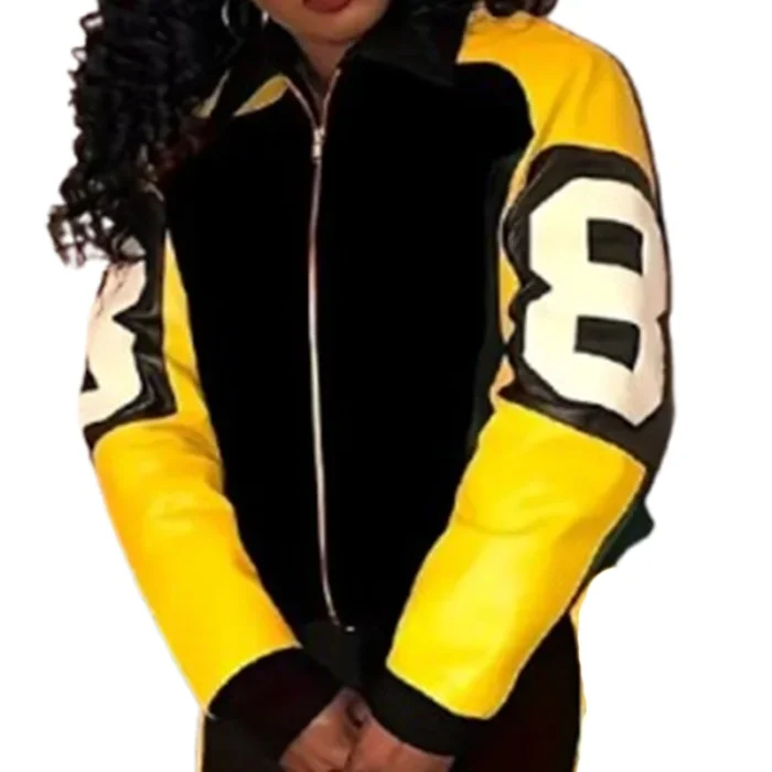 Women's Eight Ball Salt N Pepa 90s Rap Hip Hop Black Bomber Jacket