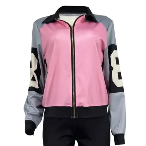 Women's Eight Ball Salt N Pepa 90s Rap Hip Hop Pink Bomber Jacket