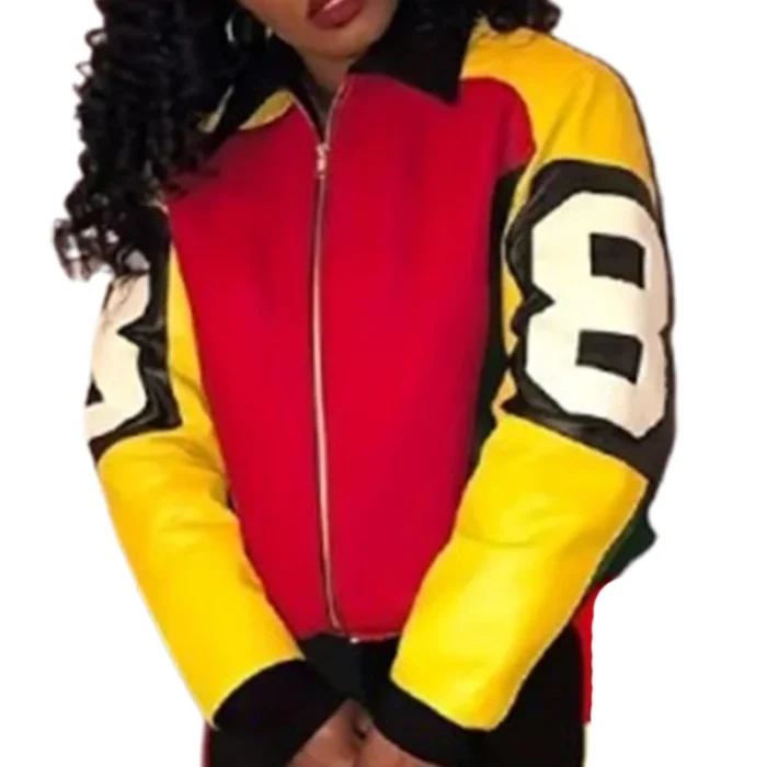 Women's Eight Ball Salt N Pepa 90s Rap Red Bomber Jacket