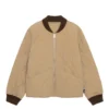 Women's Stussy Eight Ball Light Brown Quilted Liner Nylon Jacket