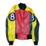 Women’s The Original David Puddy – Seinfeld 8 Ball Red Leather Jacket